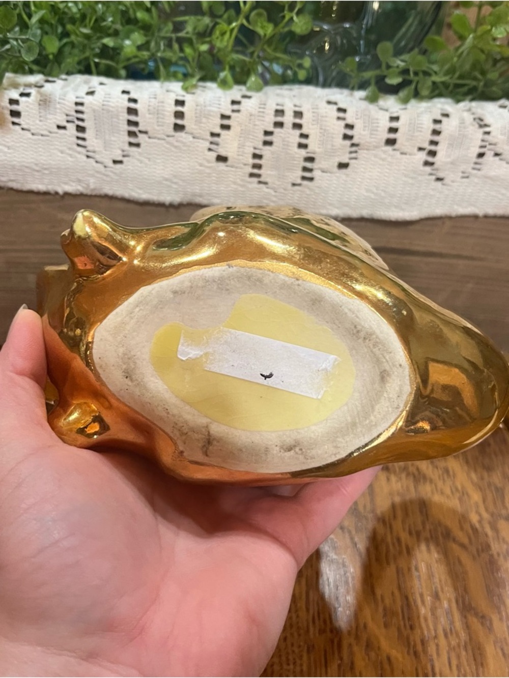 Vintage gold swan planter decor cottage core grandma core - Picture 7 of 9